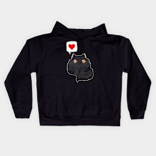 Poofy black cloud kitty Kids Hoodie